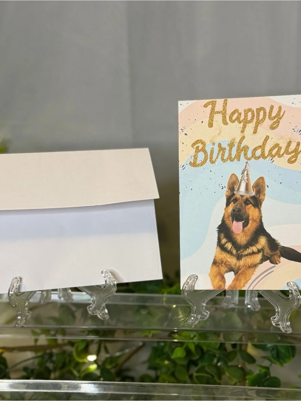 Happy Birthday German Shepherd Greeting Card Set of 15 with Envelopes Blank